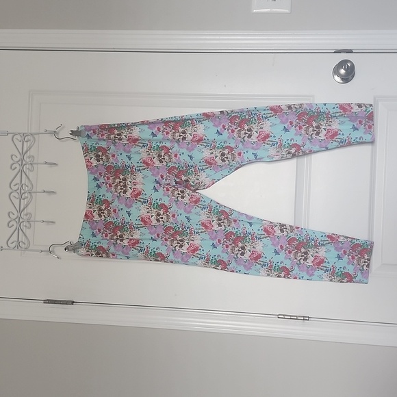No Boundaries Skull floral print leggings Size XXL - Picture 1 of 5